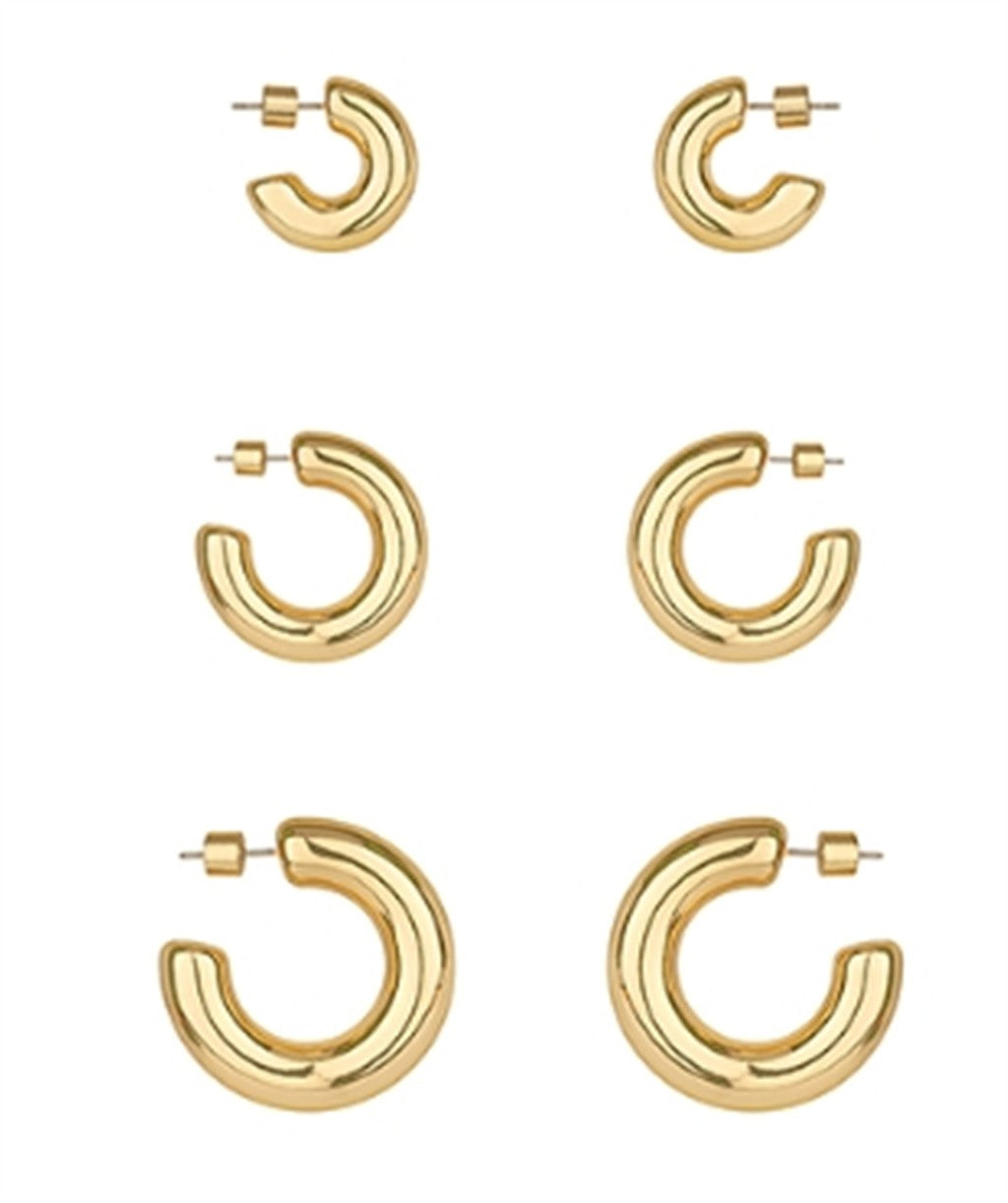 Trendy Hoop Earring Set