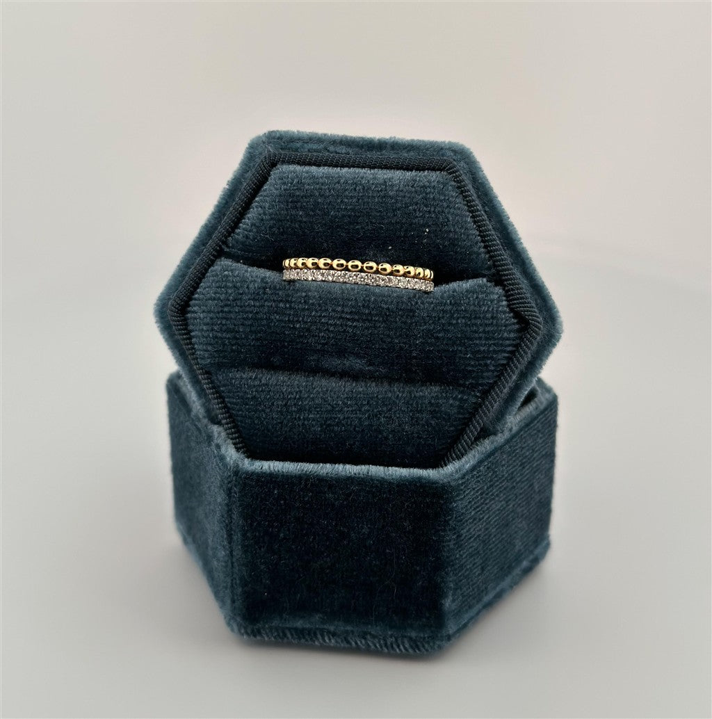 Two-Tone Vintage Inspired Double Stackable Ring