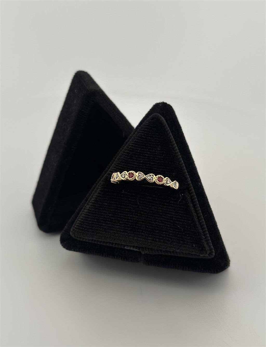 Yellow Gold Vintage Inspired July Birthstone Stackable Ring