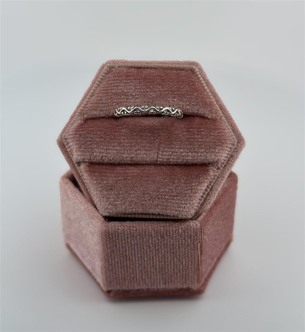 White Gold Vintage Style Stackable Ring