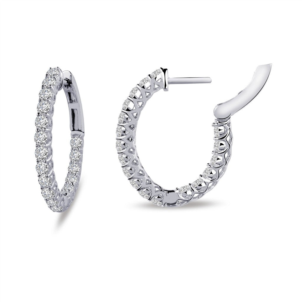 Lafonn 1.8 CTW Oval Hoop Earrings