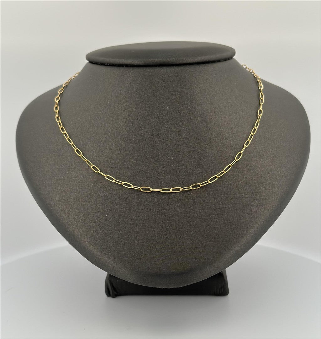 Gold Filled 18" Elongated Flat Link Chain