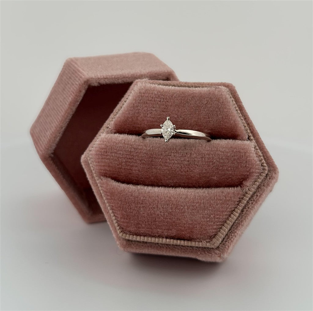 White Gold Marquise Solitaire Engagement Ring