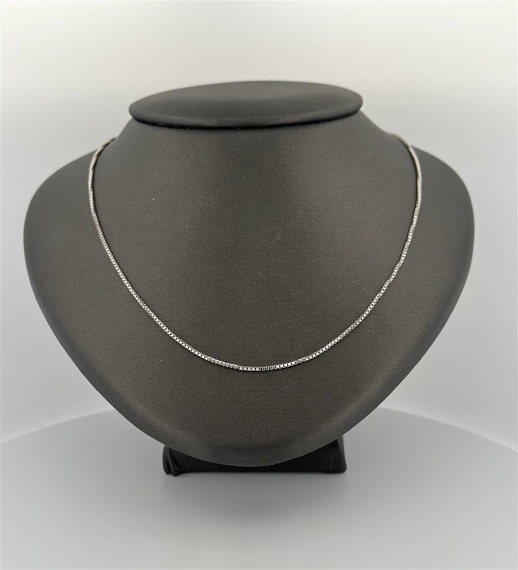White Gold 16" Box Chain