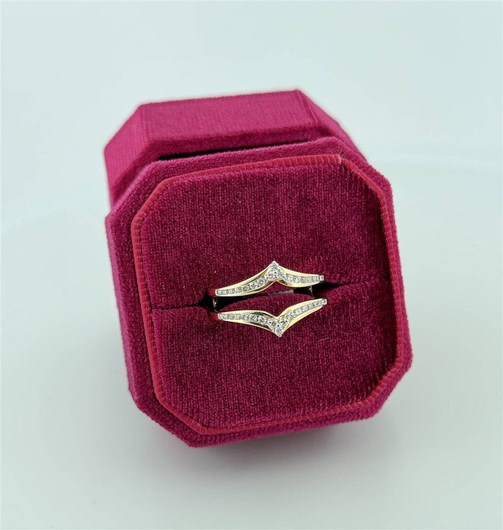 Yellow Gold Channel Set Diamond Ring Guard