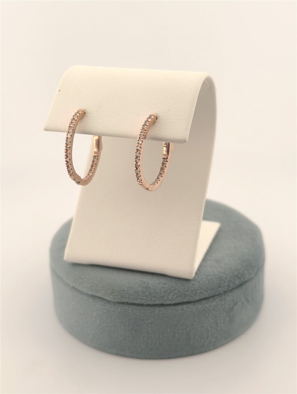 Rose Gold Diamond Hoop Earrings