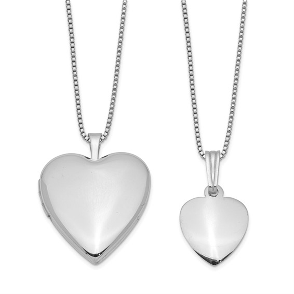 Sterling Silver Mother & Daughter Necklace Set