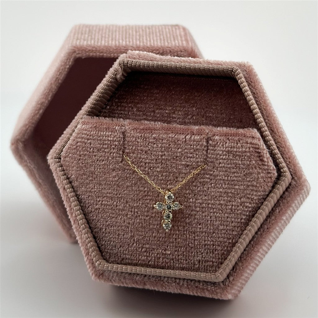 Yellow Gold Diamond Cross Necklace