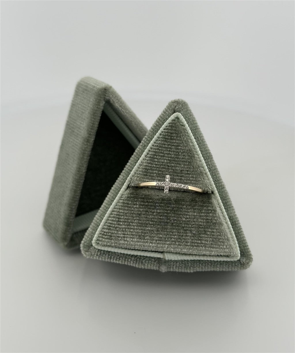 Yellow Gold Diamond Cross Ring