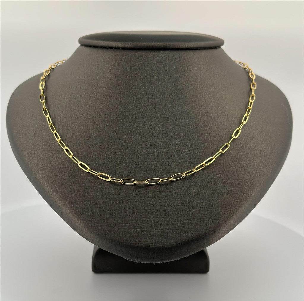 Gold Filled Paper Clip Necklace