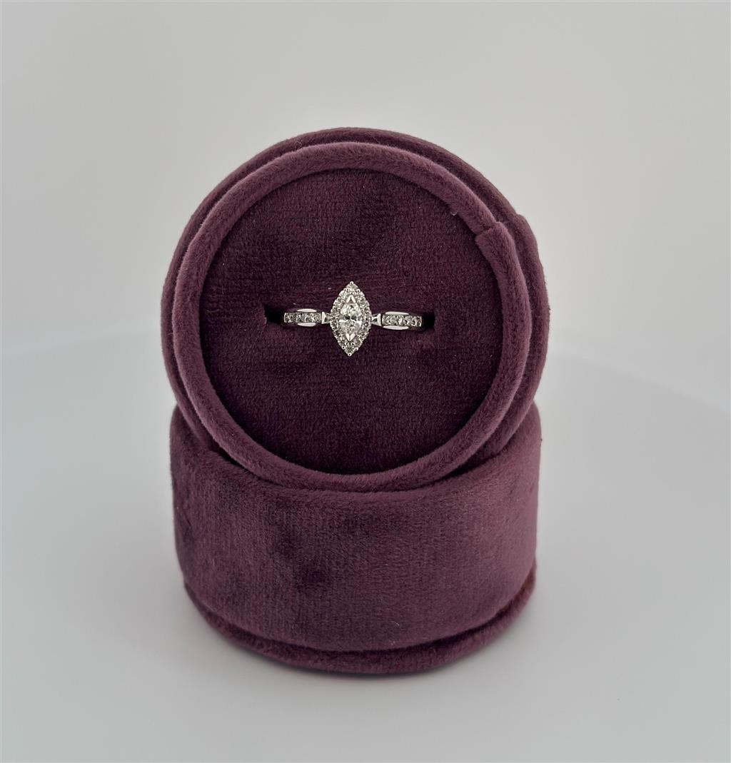 White Gold Marquise Diamond Engagement Ring