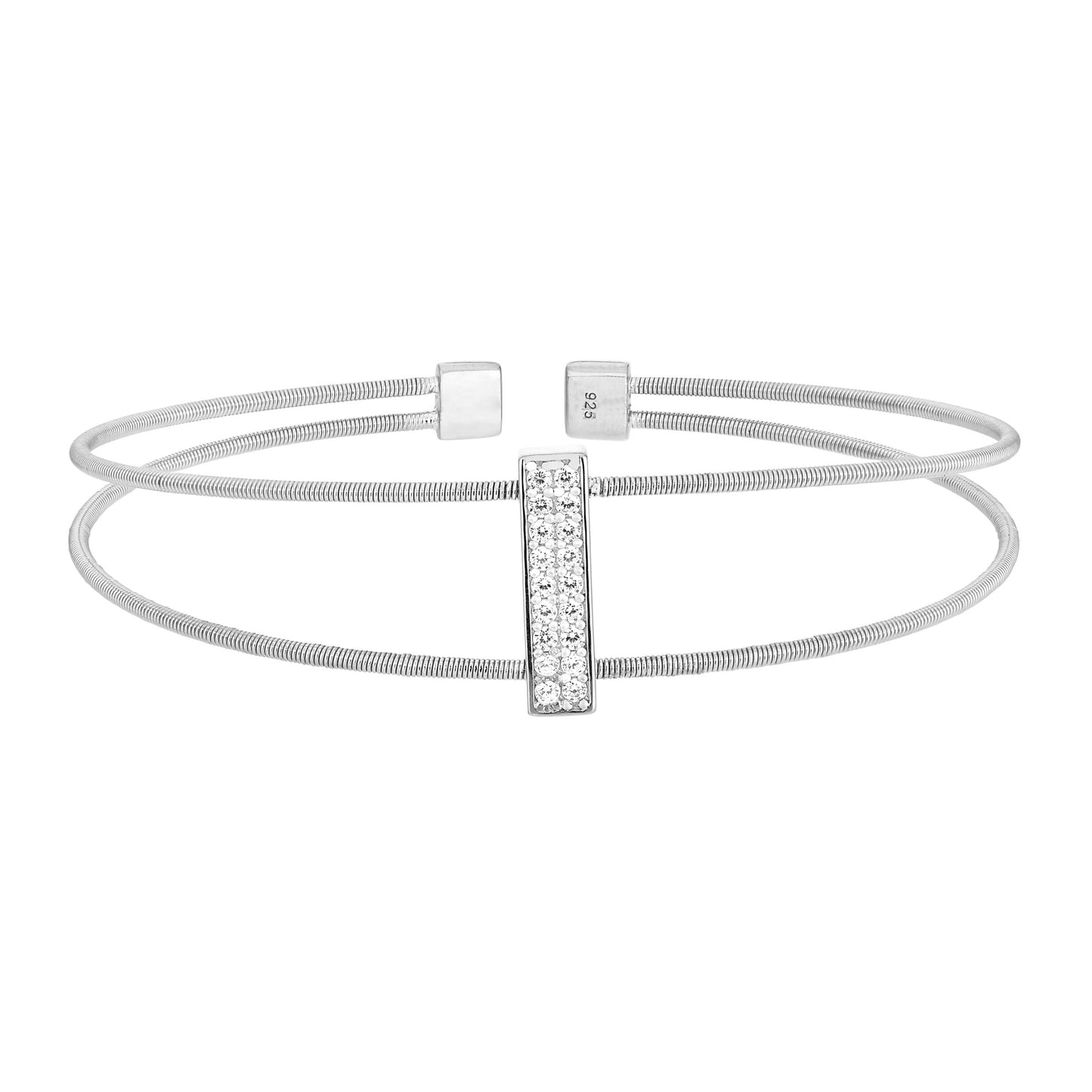 Sterling Silver Cable Cuff Fashion Bracelet