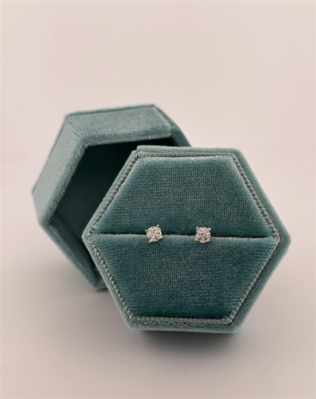 White Gold Diamond Cluster Earrings