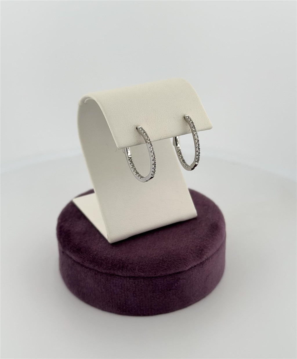 White Gold Diamond Hoop Earrings