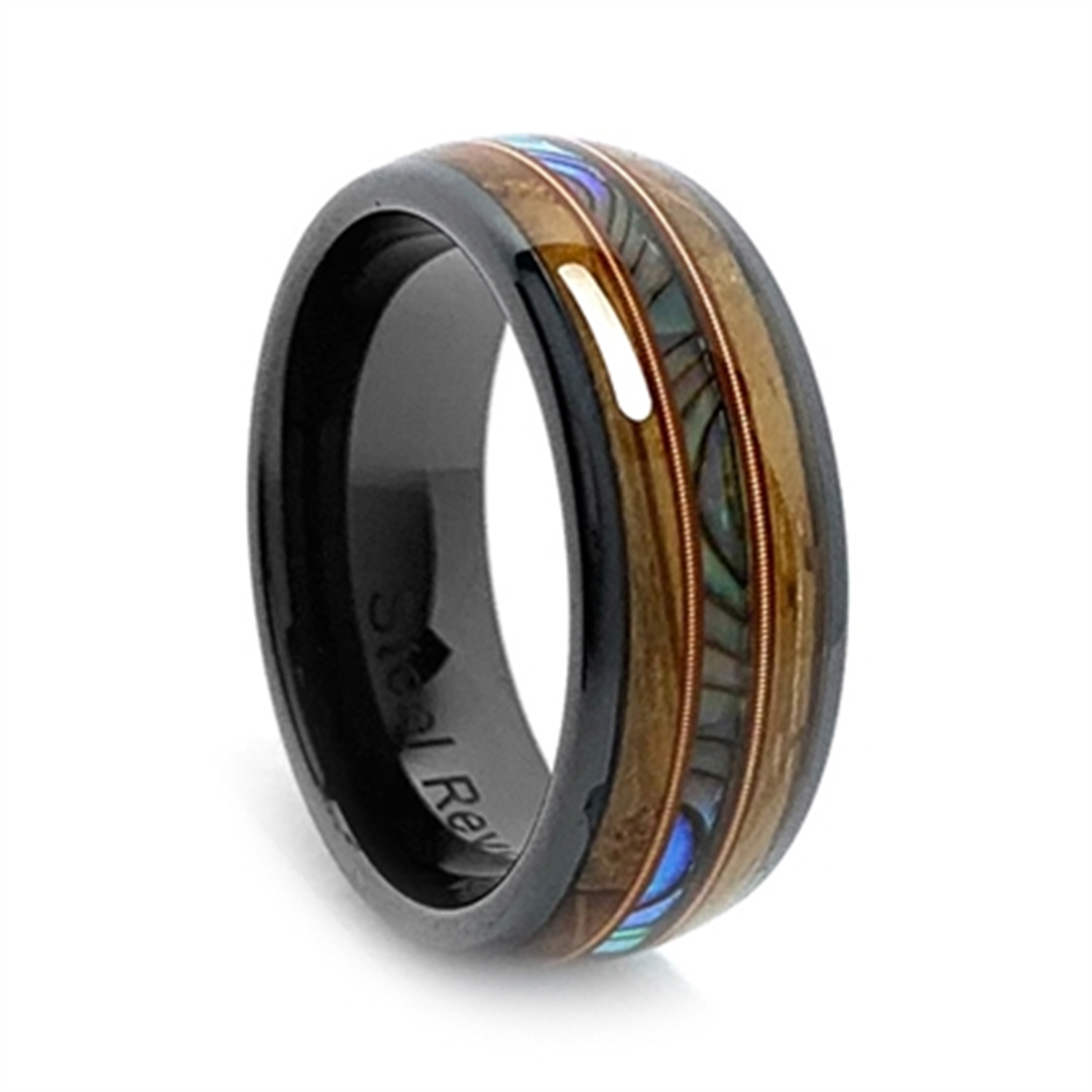 Whiskey Barrel And Guitar String Wedding Band