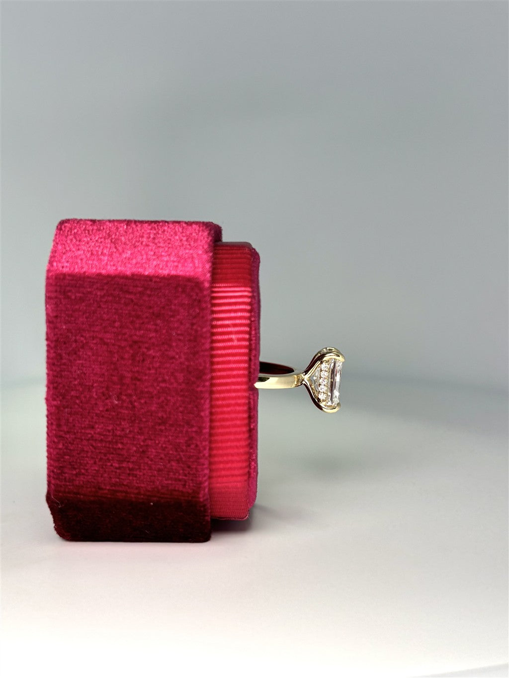 Yellow Gold Hidden Halo Style Lab Grown Diamond Engagement Ring