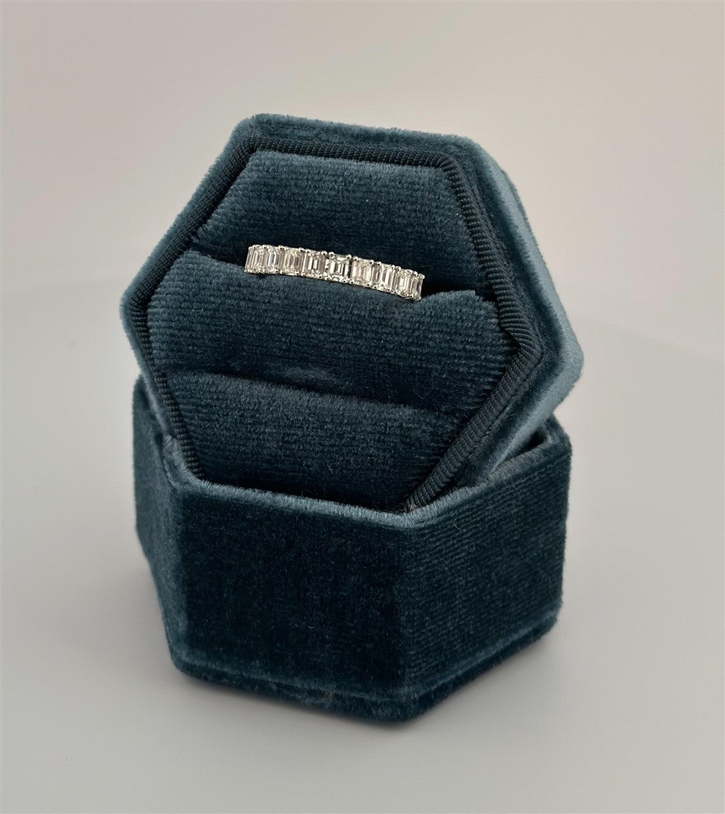 White Gold Emerald Cut Diamond Band