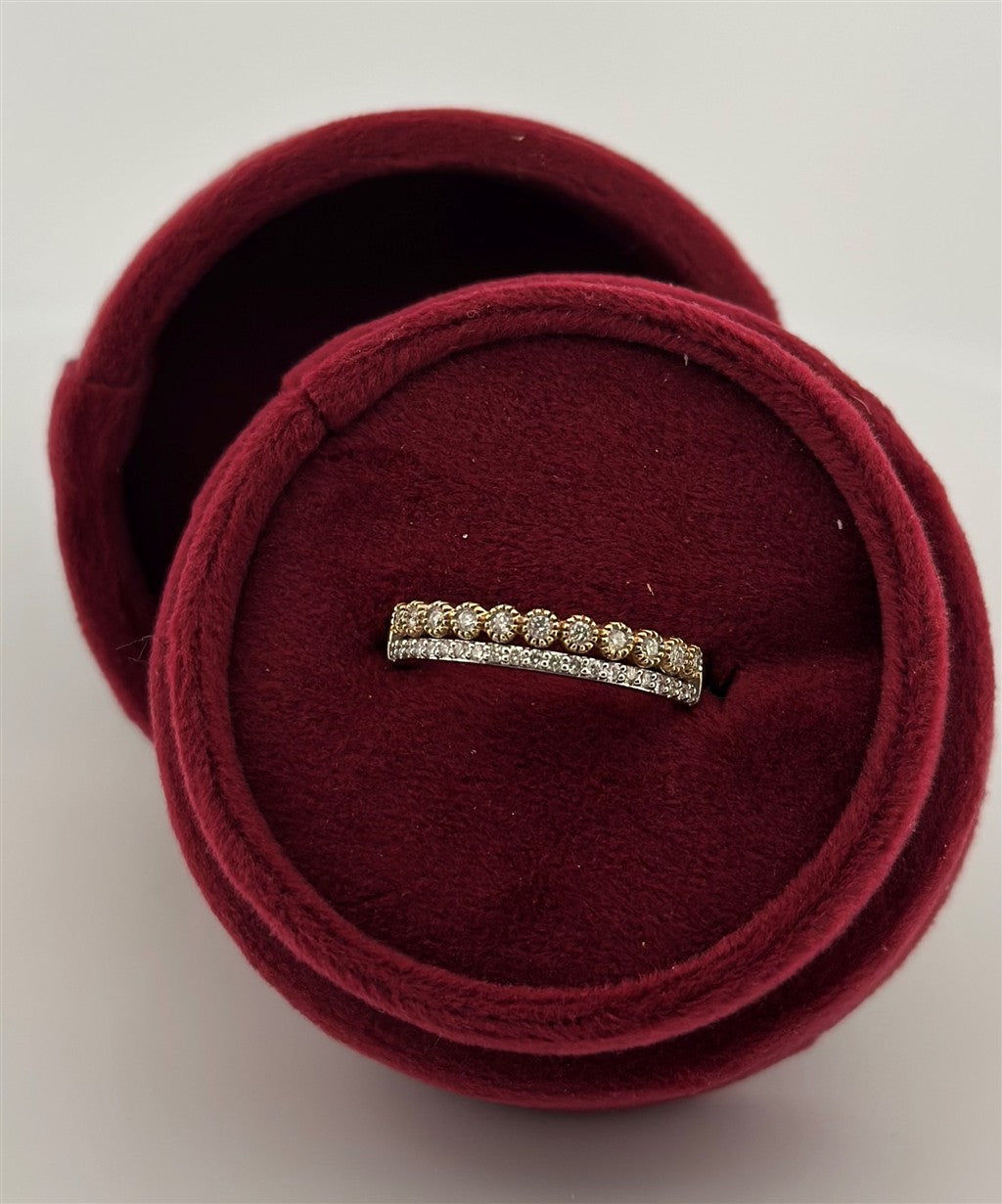 Yellow Gold Vintage Inspired Double Stackable Ring