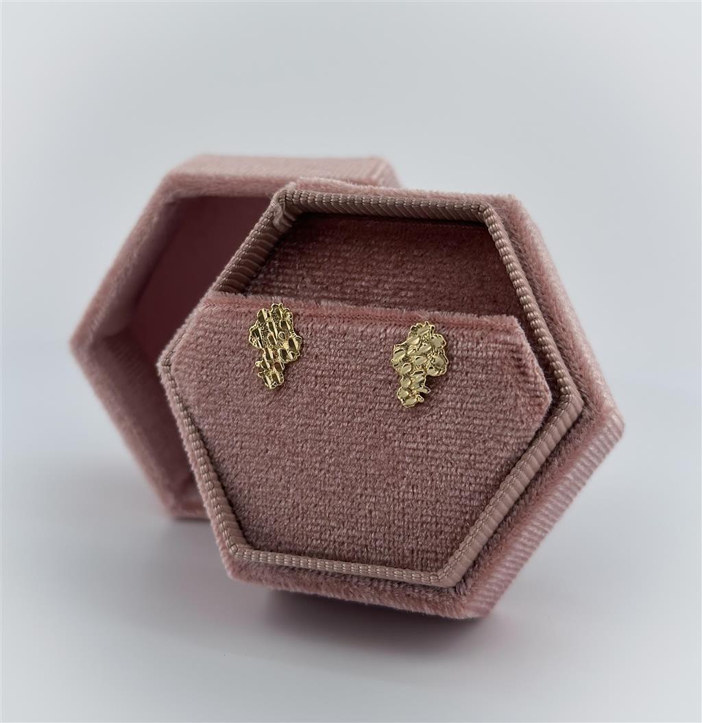 Yellow Gold Nugget Stud Earrings
