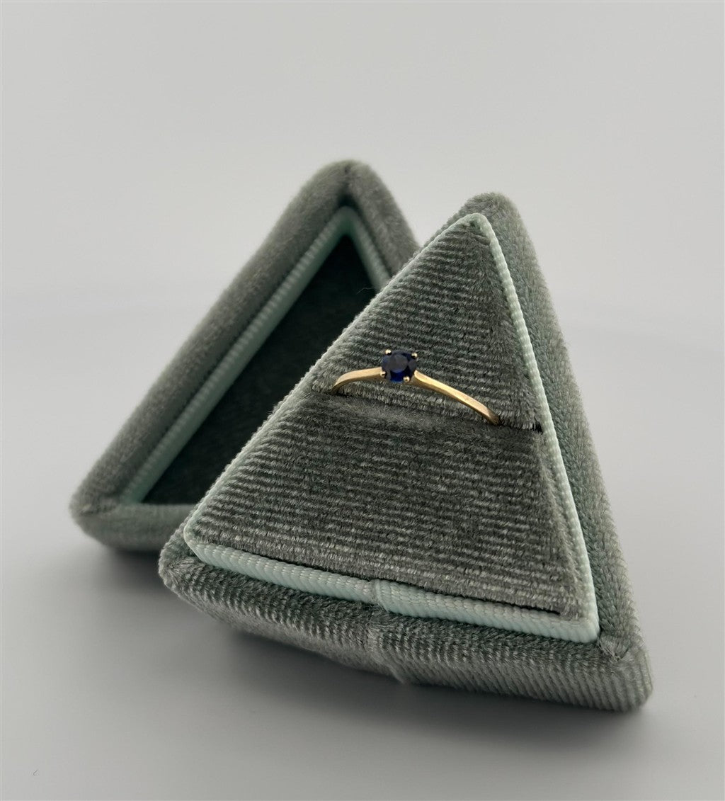 Yellow Gold Created Sapphire Ring