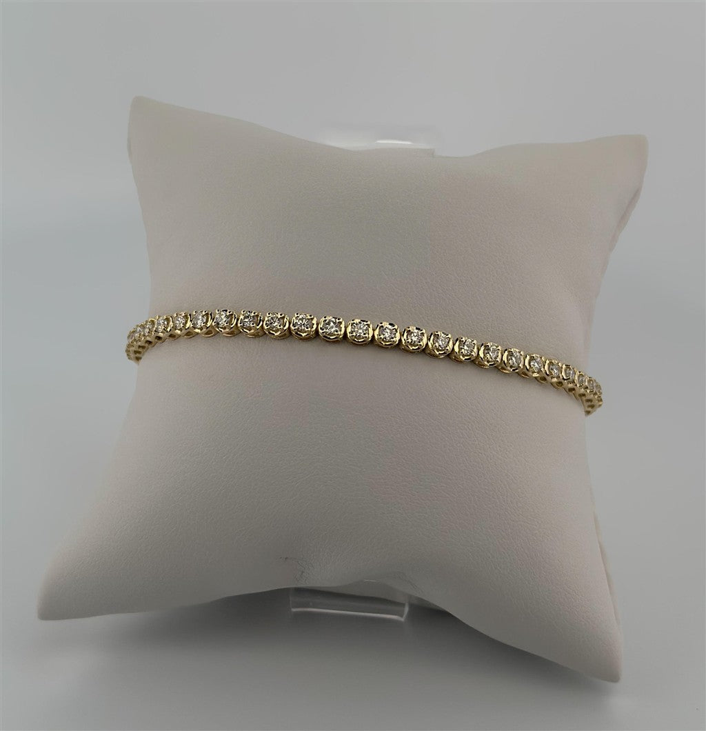 Yellow Gold Lab Grown Diamond Tennis Bracelet