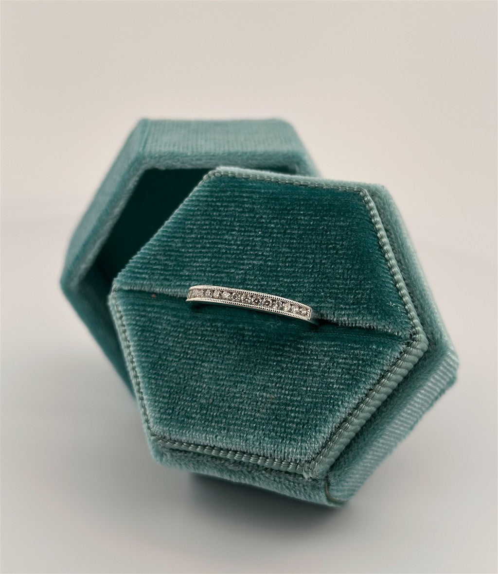 White Gold Diamond Channel Set Ring