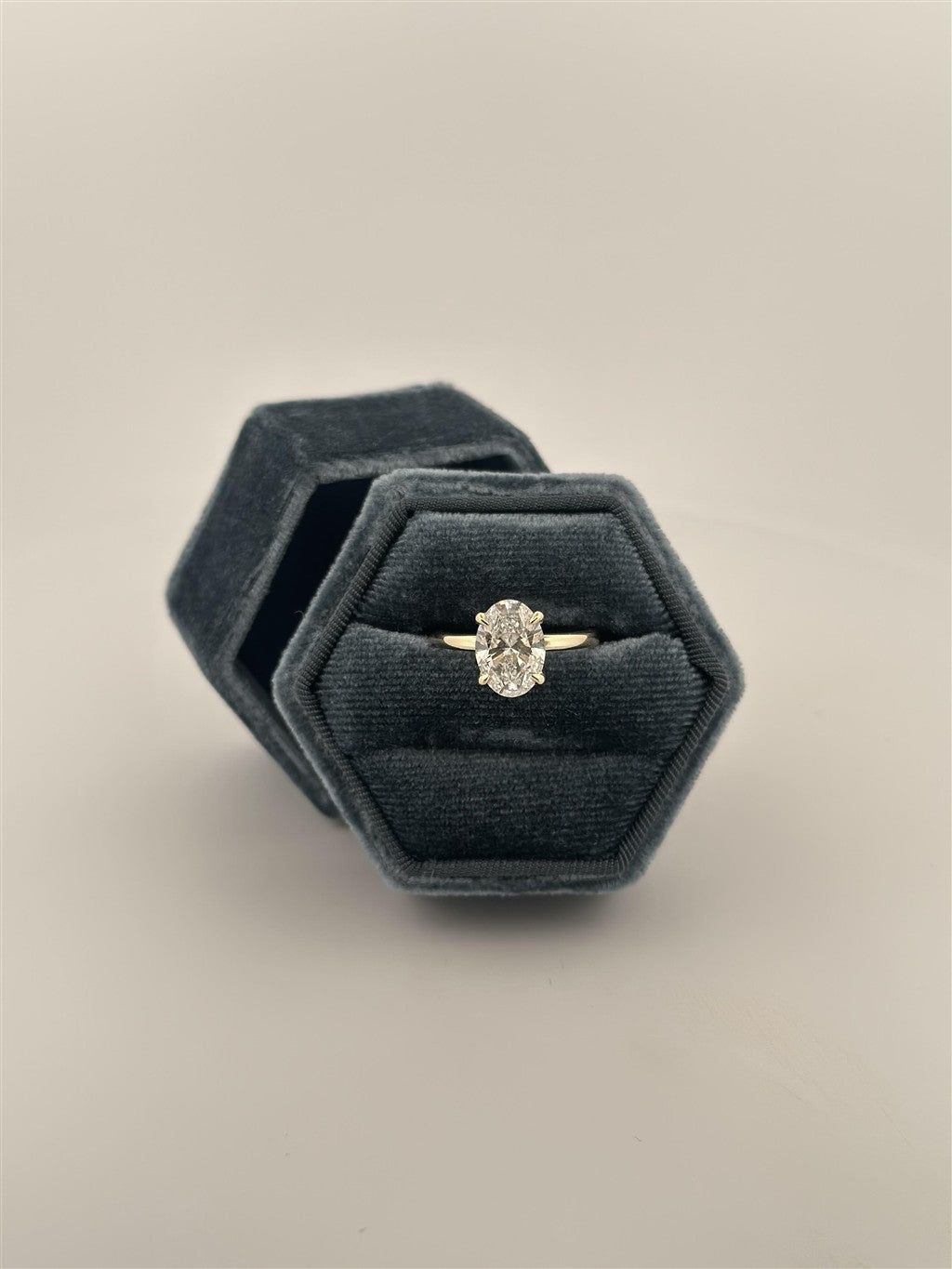 Yellow Gold Oval Lab Diamond Engagement Ring