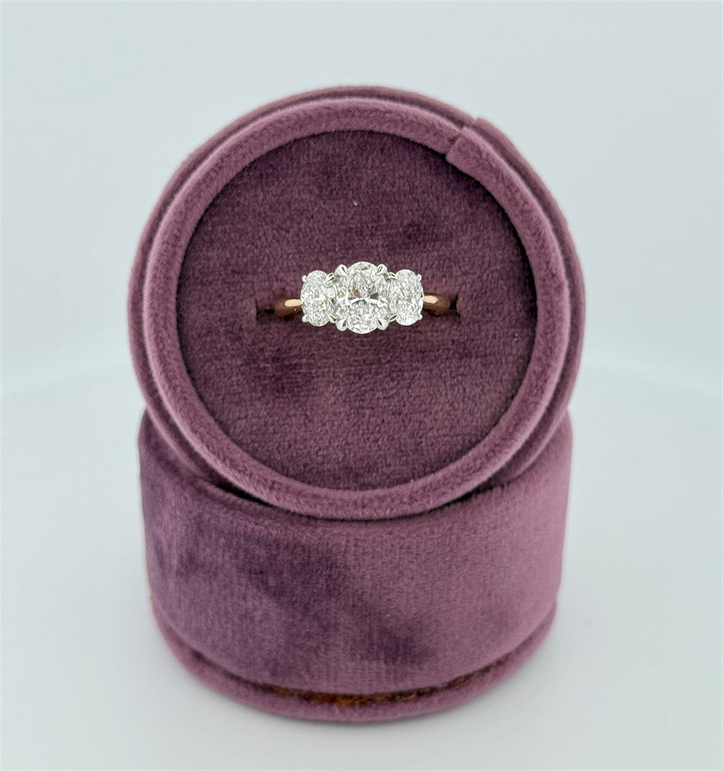 Two-Tone Lab Grown Three Stone Ring