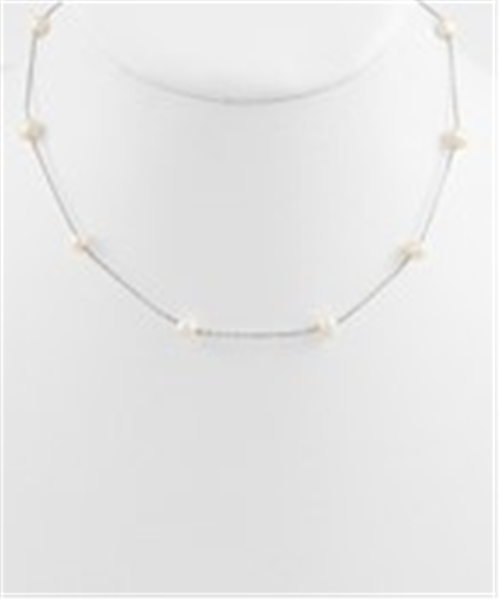 Trendy Pearl Station Necklace