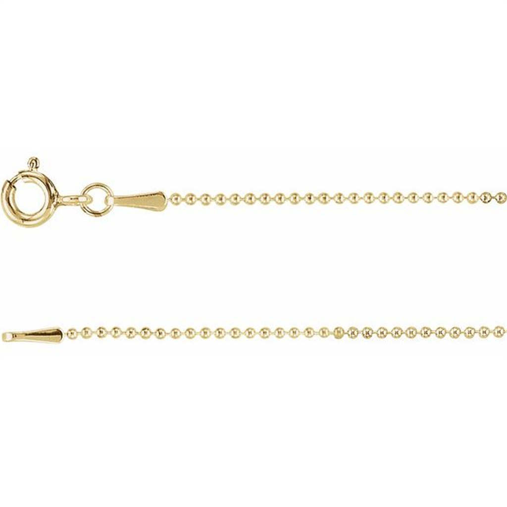 Gold Filled 18" Hollow Bead Chain
