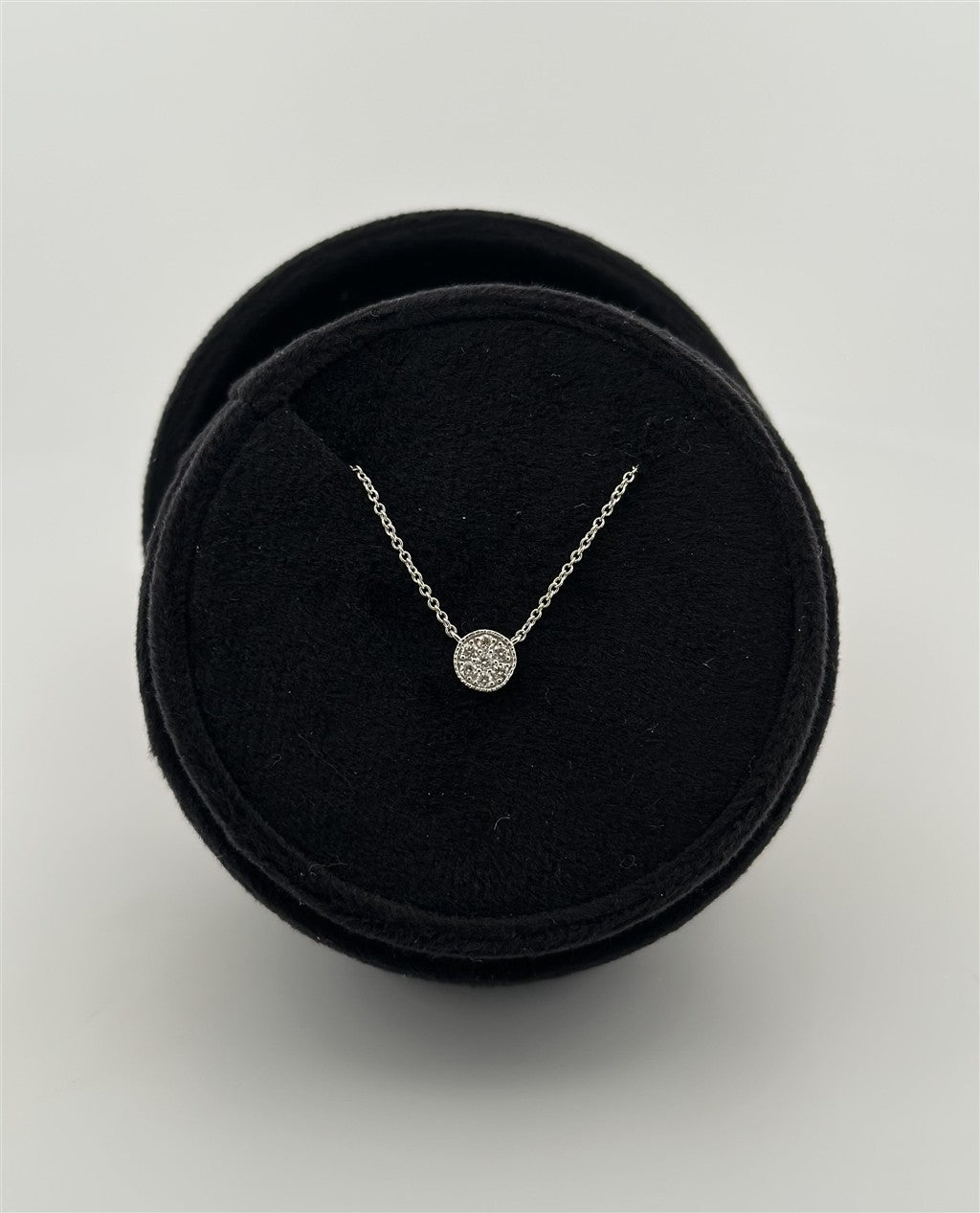 White Gold Round Diamond Necklace