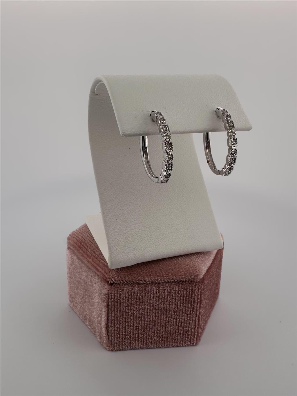 White Gold Diamond Hoop Earrings