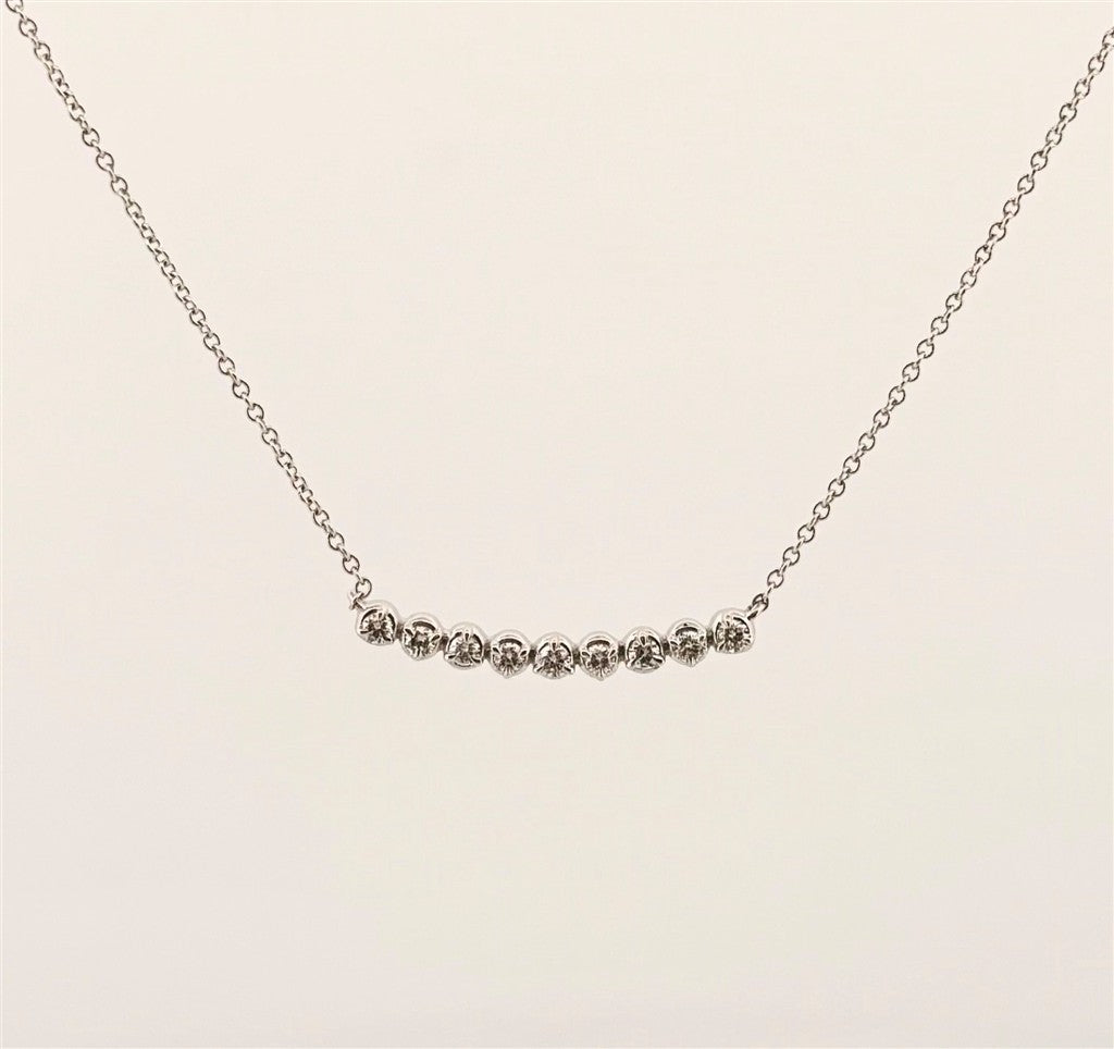 White Gold Diamond Bar Necklace