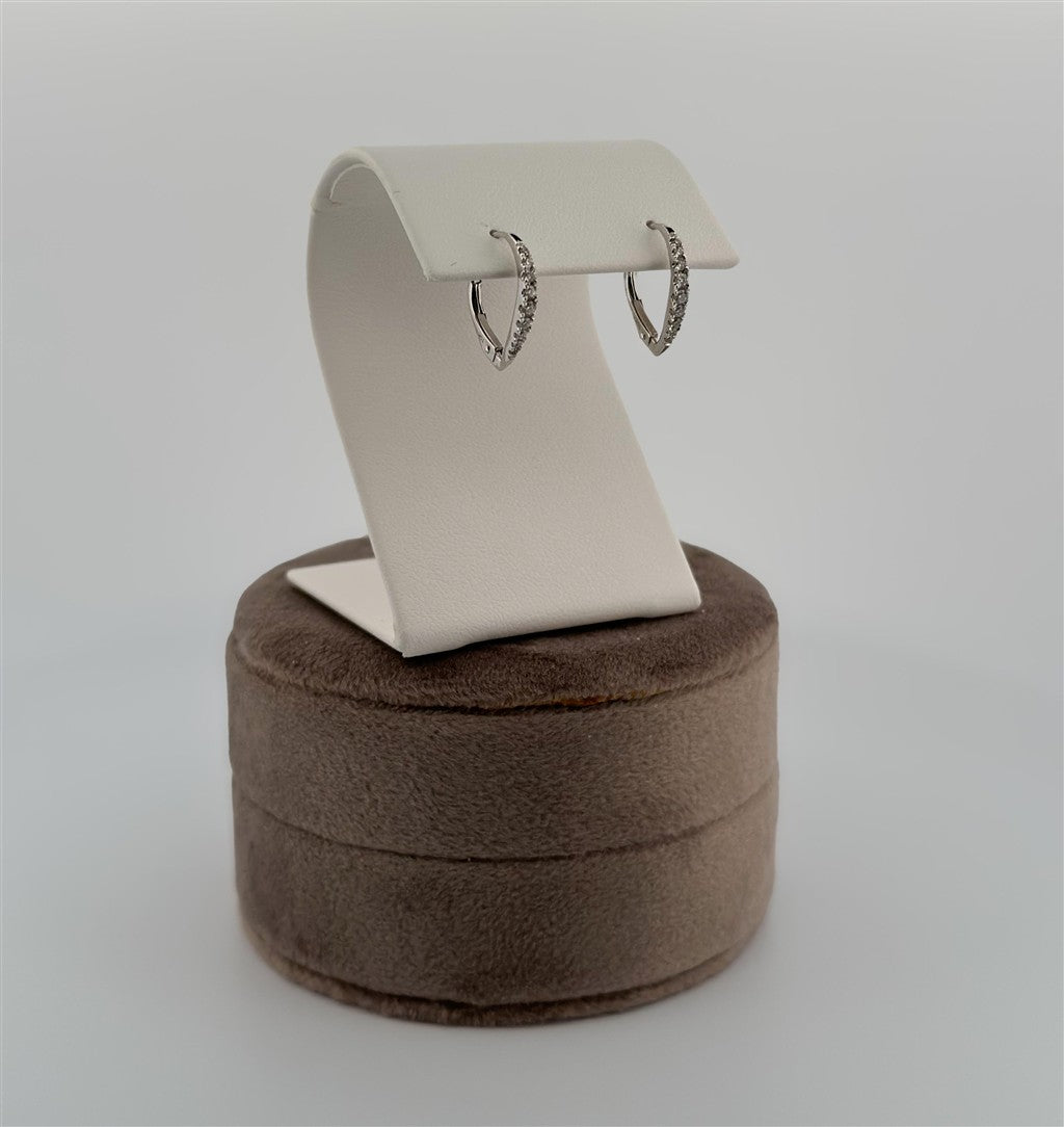 White Gold Diamond Leverback Earrings