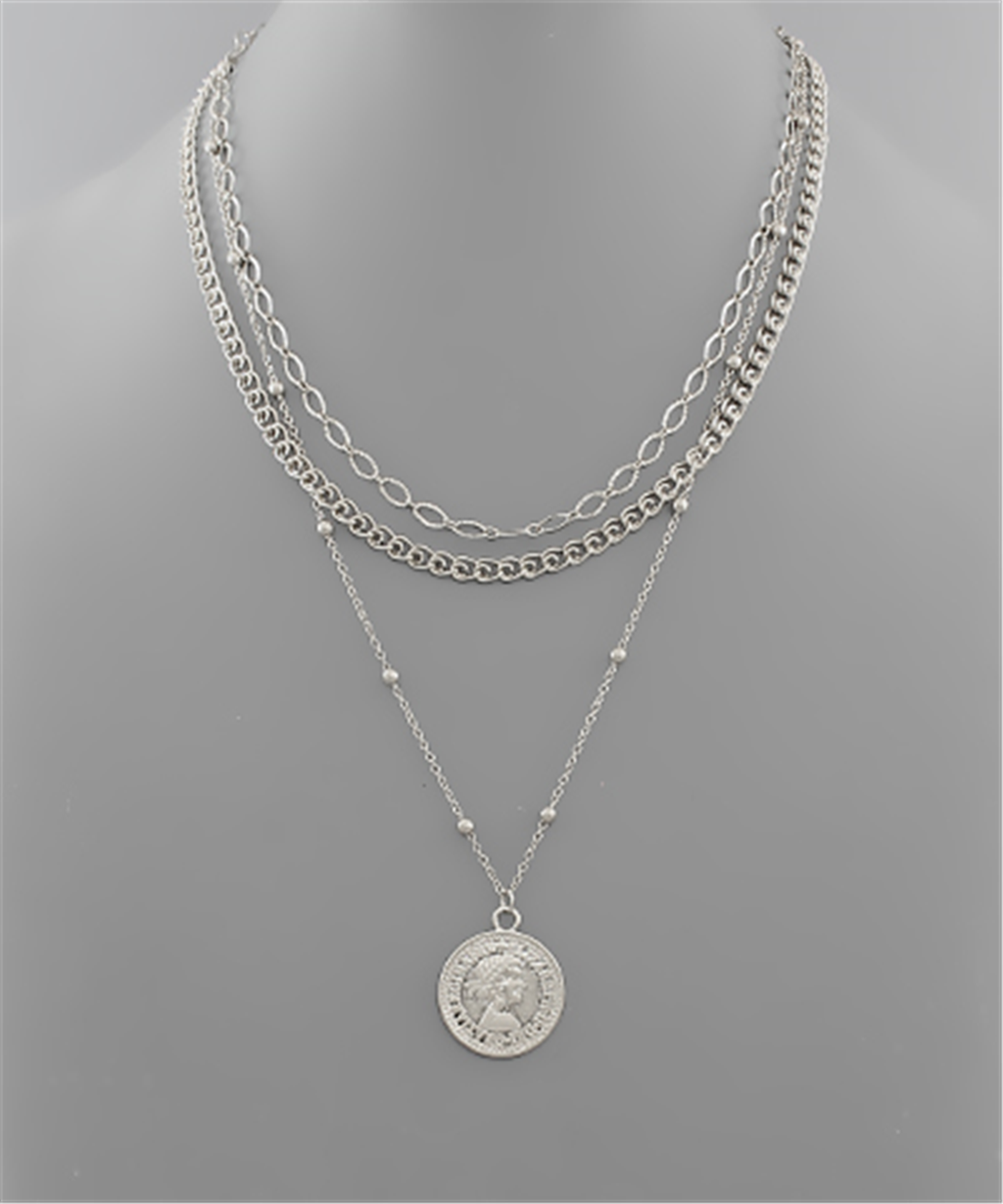 Trendy Coin And Chain Layered Necklace