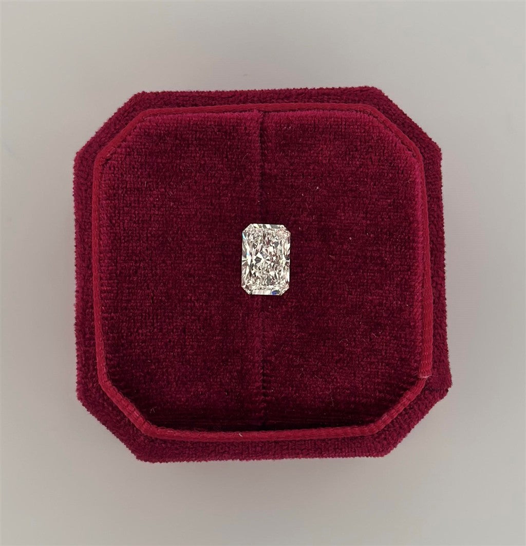 White Gold Radiant Cut Lab Diamond Engagement Ring