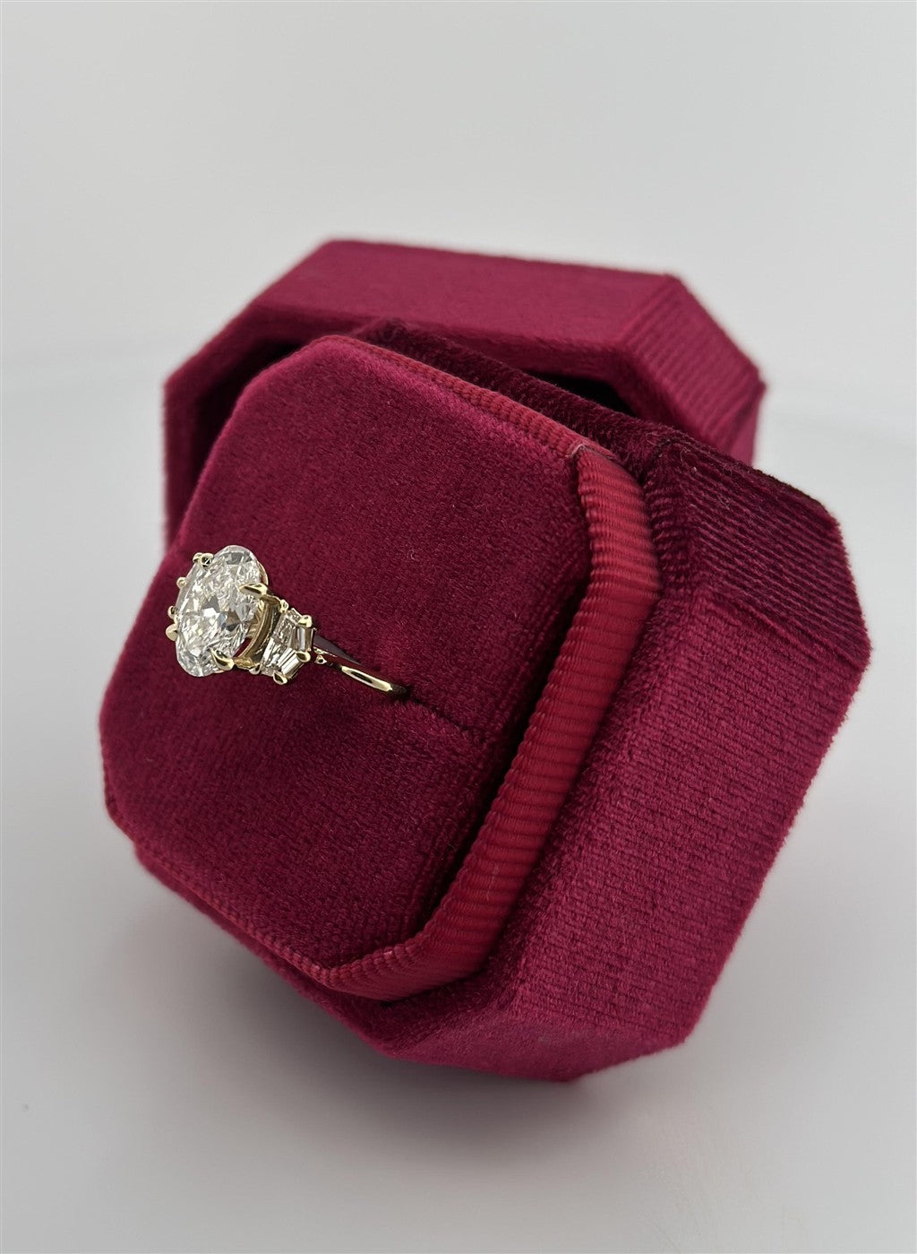 Yellow Gold Three Stone Diamond Engagement Ring