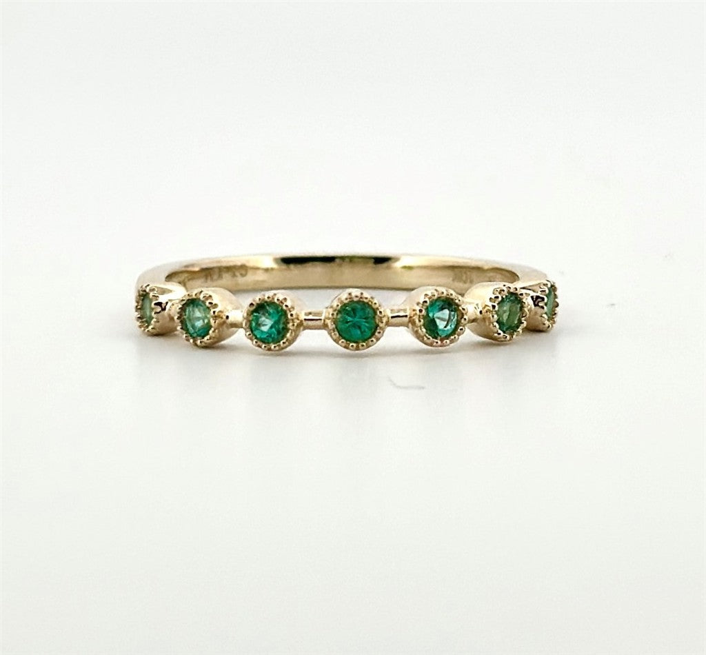 Yellow Gold Emerald Stackable Ring