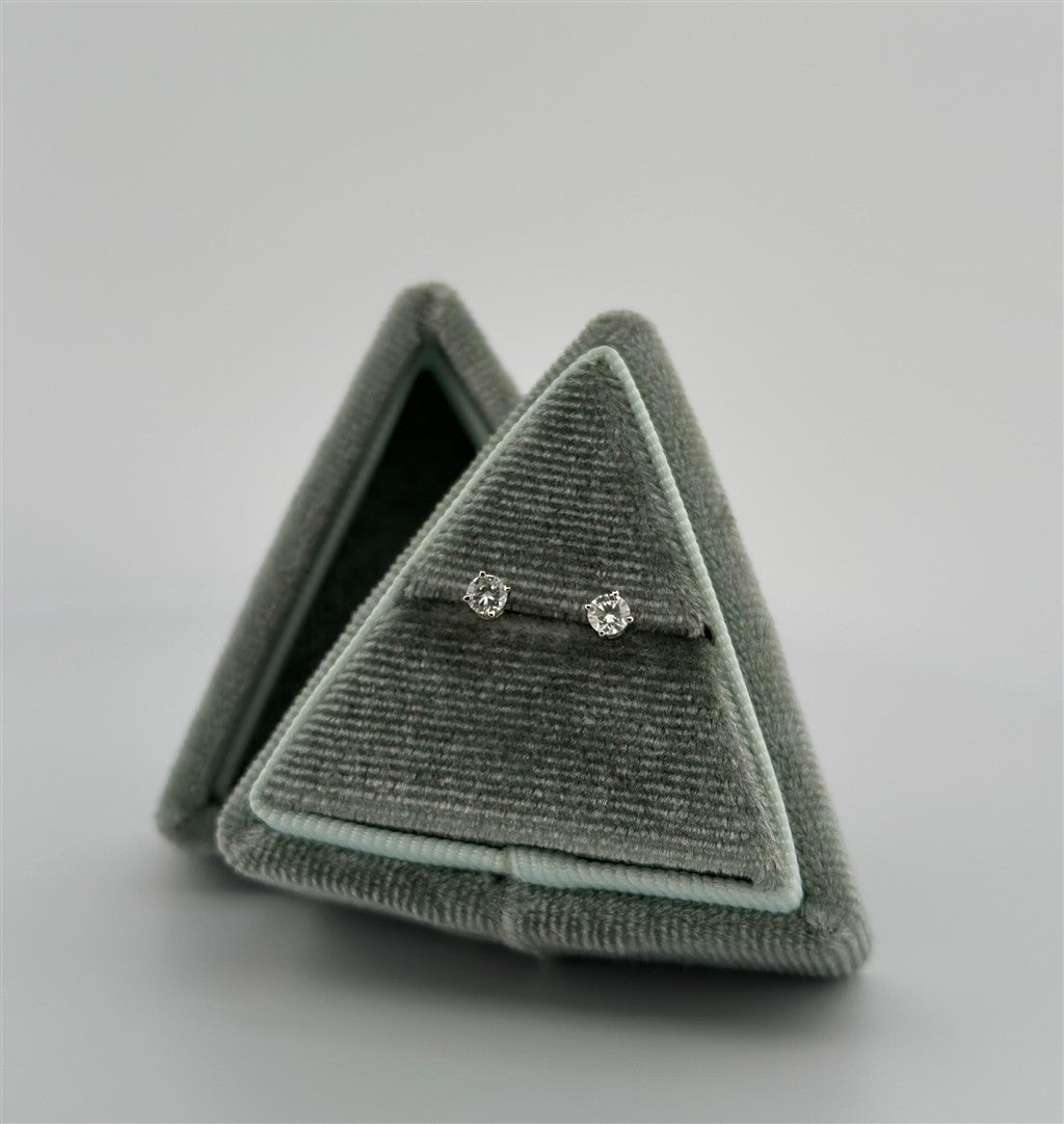 White Gold Round Diamond Earrings