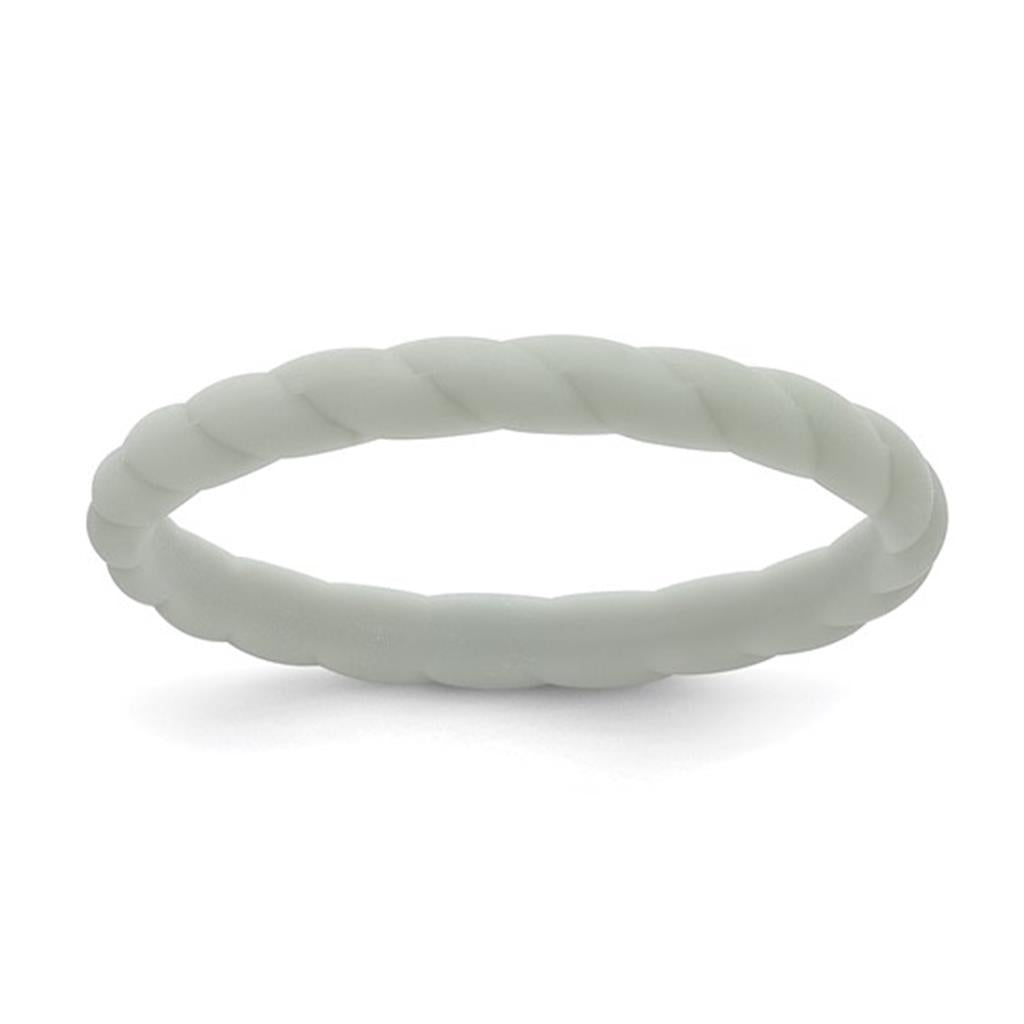 Light Gray Braided Silicone Wedding Band