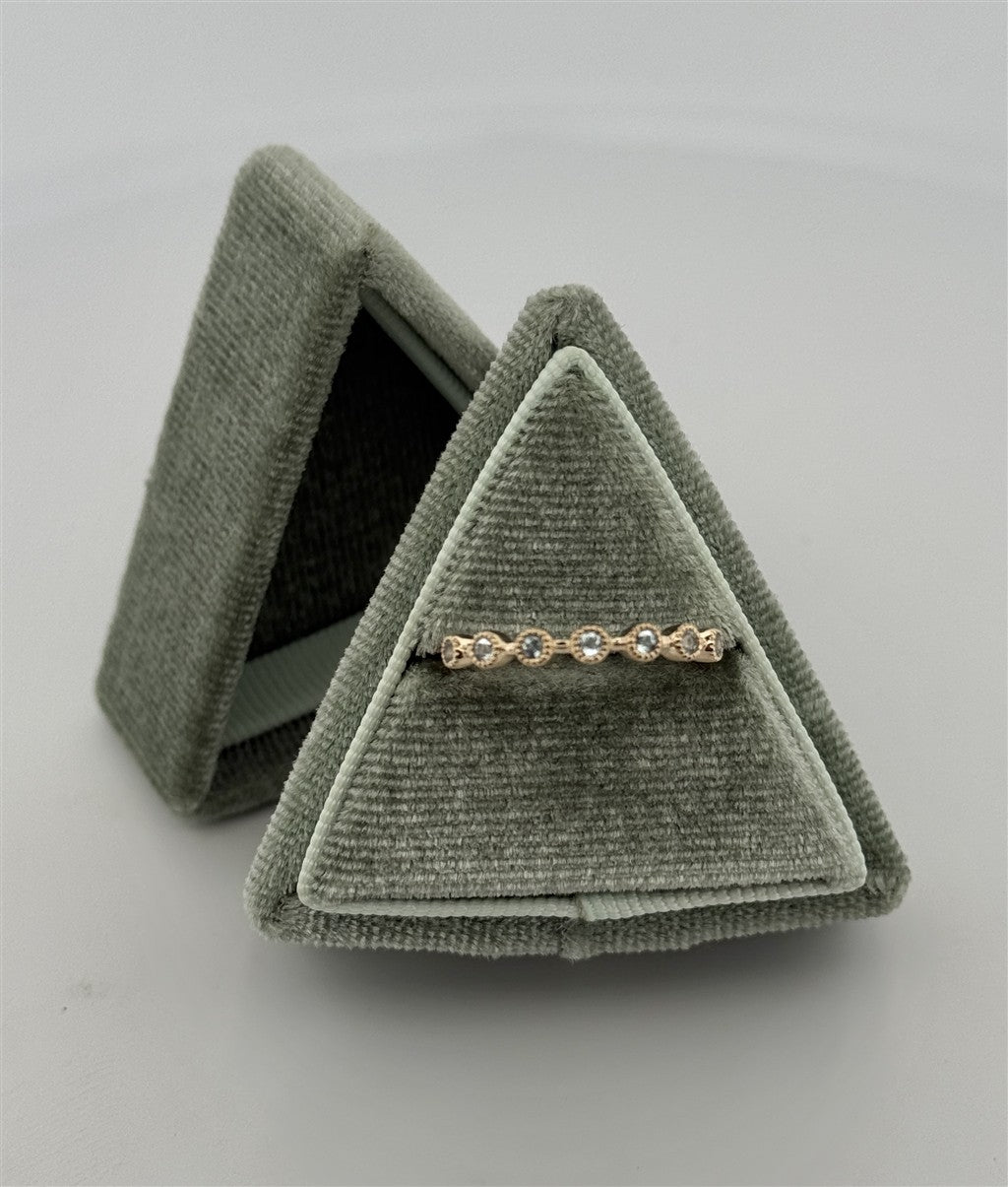 Yellow Gold Aquamarine Stackable Ring