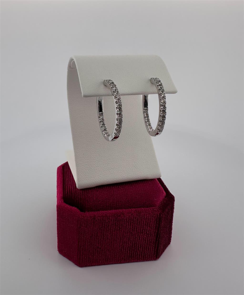 White Gold Diamond Hoop Earrings