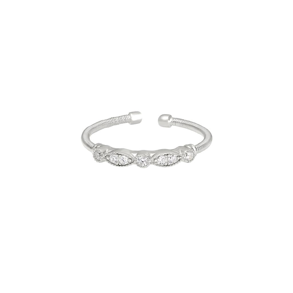 Sterling Silver Cable Cuff Ring