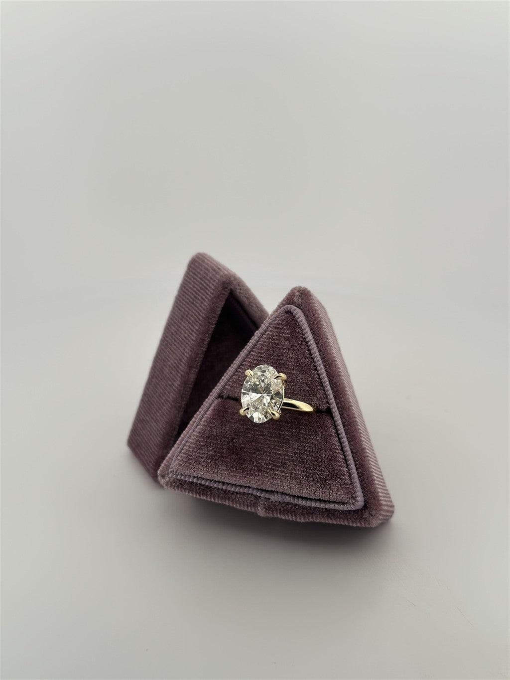 Yellow Gold Oval Lab Diamond Engagement Ring