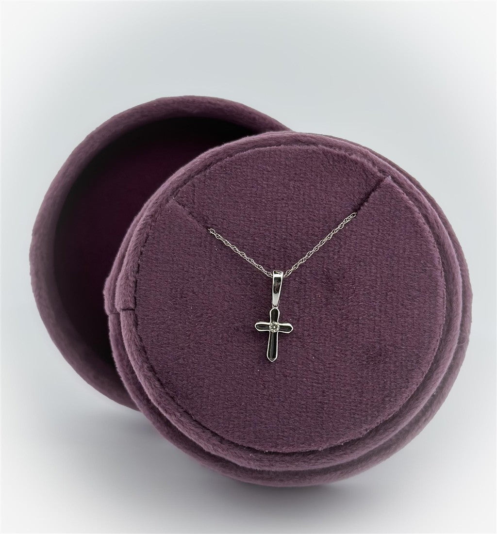 White Gold Diamond Cross Necklace