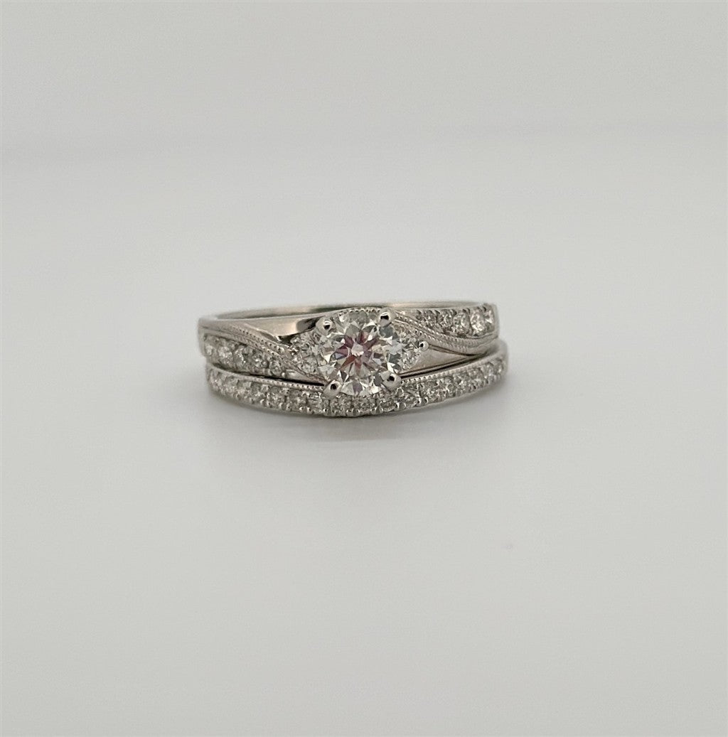 White Gold Diamond Accented Bridal Set