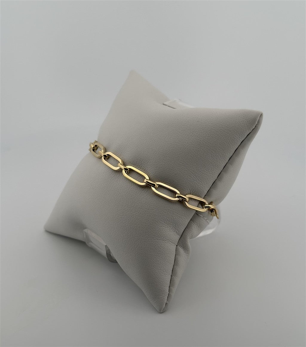 Yellow Gold Paperclip Bracelet
