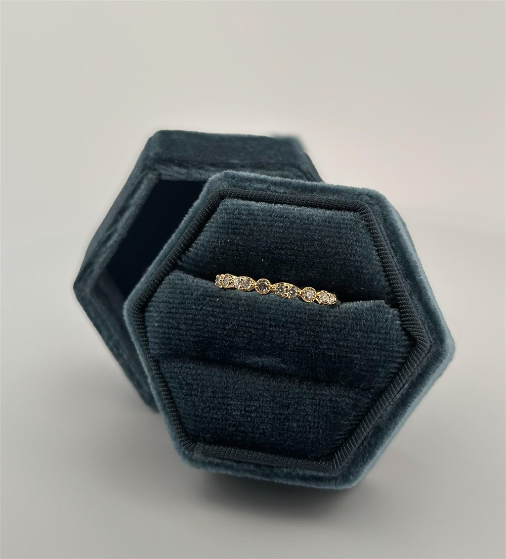 Yellow Gold Vintage Inspired Diamond Stackable Ring