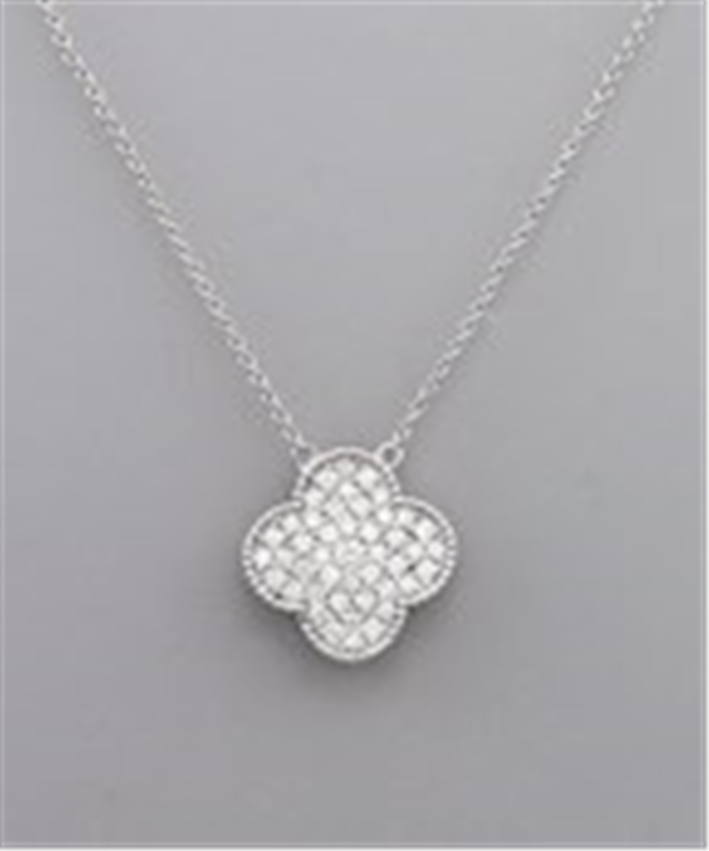 Trendy CZ Clover Necklace