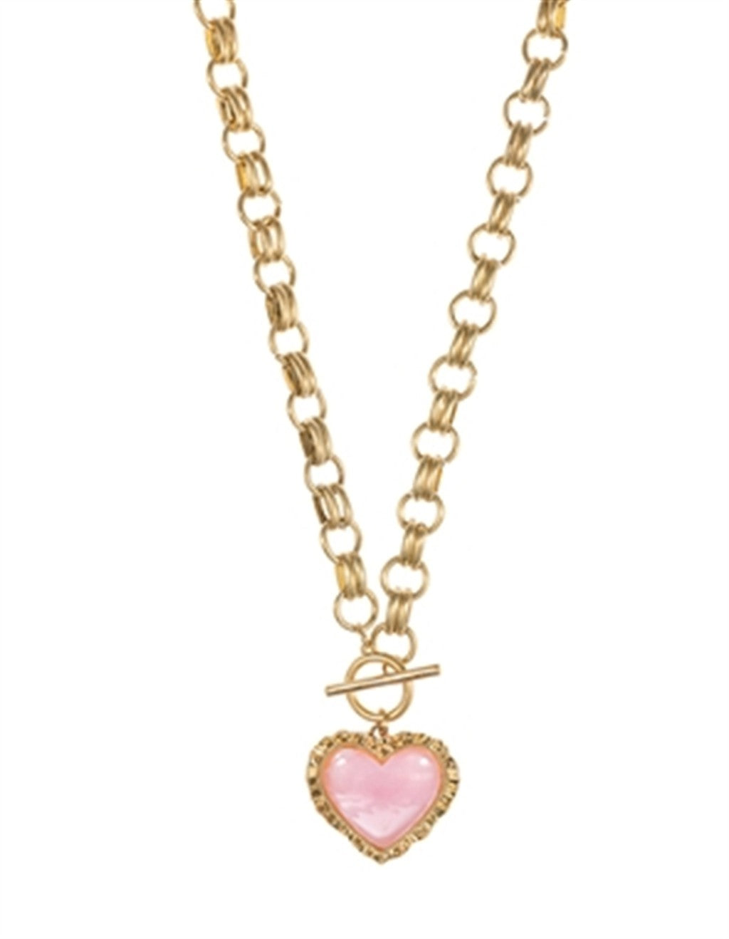 Trendy Pink Heart Necklace